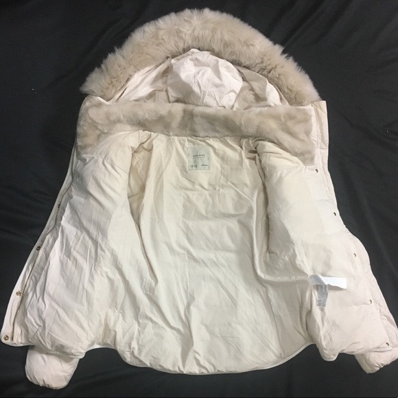 Zara Basic Cream Puffer Coat w Faux Fur Hood 🐇 - Picture 2 of 6